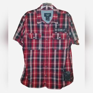 Harley Davidson Short Sleeve Plaid Shirt Size XLarge